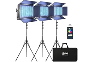 GVM GREAT VIDEO MAKER GVM RGB LED lampa wideo LED, 75 W, oświetlenie wideo z 8 scenami świetlnymi, światło studyjne LED, światło ciągłe, do fotografii YouTube, do fotografii, do studia fotograficznego, wideokonferencji,