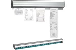 VCSJW 30cm Bonschiene, Bonleiste Gastronomie,Bonhalter Gastronomie,Selbstklebend Aluminium Bestellhalter,Klemmleiste Zettelhalter,Gastronomie Bonhalter,Für Hold Orders,Bar,Büro,Küche Ticket,Bestellung