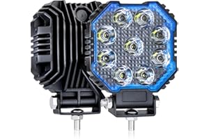 Fxlpower 2 Pcs Faro de trabajo led de Coche 12V, 3.9 pulgadas 60W Foco de luz concentrada 2700lm 6000K IP67 Impermeable Off-road Foco para Pickups Tractors Excavators Camión Barco SUV