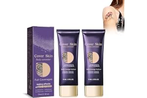 UTAPOSSIN 2 Pièces Correcteur De Tatouage, Crème Cicatrice, Body Coverage, Professional Scar Tattoo Concealer Cache-Cernes Maquillage Cover Cream, Maquillage Body Birthmark Scar Spots Cover Cream, A