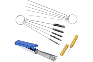 WINDSPEED 4 PCS Torch Tip Cleaner Set, Welding Torch Tip Cleaner with Drill Bit Torch Tip Cleaner Set for Carbon Carburetor Jet Cleaner with 10 Cleaning Needles, 5 Cleaning Brushes and 1 Scraping Needle