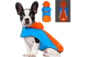 Manteaux Imperméables Légers & Confortables pour Chiens de Petite avec Capuchon- Séchage Rapide DQGHQME Manteau de Pluie Imperméable Réfléchissant pour Chien, Veste Ajustable pour Animal de Compagnie