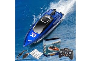 Fanomini 2.4GHz 8 km/h High Speed RC Boat Electric Racing Boat Waterproof 500mAh USB Rechargeable RC Boat Toy Ship Summer Water Toy Gift for Kids Adults