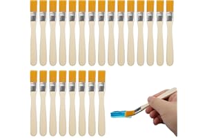 Eozighi 50 Pezzi Pennelli Pittura in Legno Pennelli Piatti Pennello per Vernice con Manico Multifunzione Piccolo Pennello per Colori, Vernici, Pittura, Trattamento Murale, Decorazione, 13.5 x 1.5cm