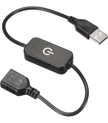 USB-Verlängerungskabel Mit Ein/Aus-Schalter – 2 Meter, Schwarz, Stecker Auf Buchse
