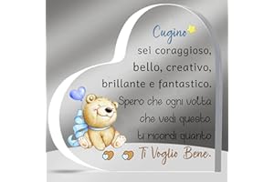 HZBLAZ Cugino Acrilico Placca Ispiratore Regalo Laurea Targhe e Cartelli Decorativi Uomini Compleanno Natale Apprezzare Cuore Segno Decorazione Casa 18 ° Diventare Maggiorenne Cerimonia Incoraggiare Ricordo