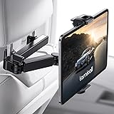 Lamicall Supporto Tablet Auto, Supporto Tablet Poggiatesta - [Braccio Telescopico a Doppio Asse] 360°Rotazione, Universale Su