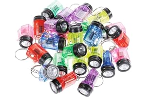 faburo 24pcs Mini Lampe de Poche Porte-clés pour Enfants et Adultes, Petite Lampe de Poche LED Jouet Pratique pour Cadeau Enfant Cadeau d'invité, Noël, Randonnée, Camping, Lecture, Plein air