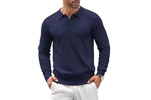 COOFANDY Maglione da Uomo con Colletto Polo Intrecciato Maglione Lavorato A Maglia A Maniche Lunghe Pullover Casual Invernale Maglione Basic