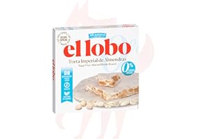EL LOBO Ellobo Touron Dur Sans Sucres Fabriqué avec des Amandes/du Blanc d'Oeuf Sans Gluten 200 g 1 Unité