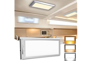 SFNN Intérieur de la lumière de RV, 3 couleurs RV LED super lumineux, 12V RV plafonnier avec interrupteur de gradation marche/arrêt pour RV/camping - car/voiture/remorque/bateau (1 paquet)