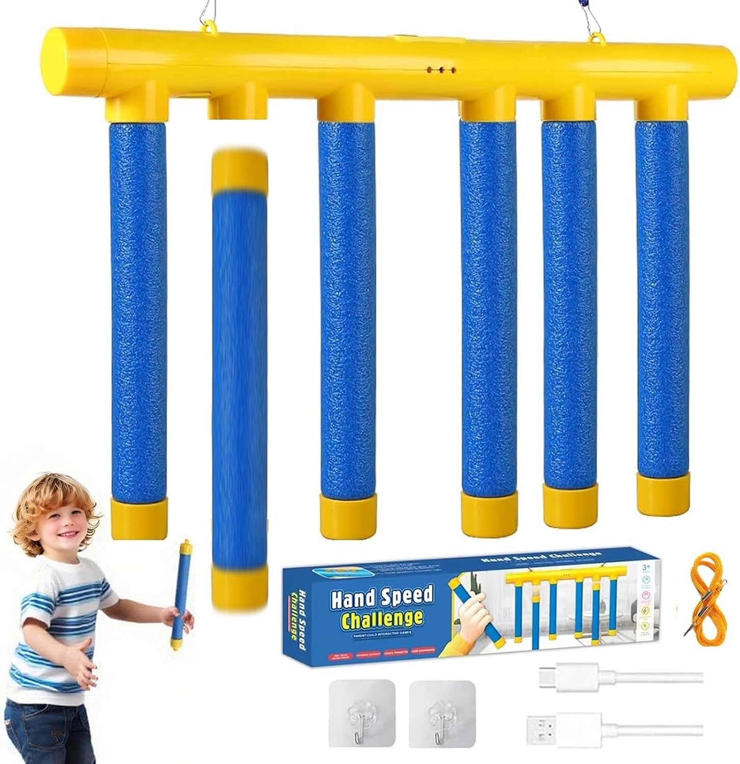 Guopai Juego de Atrapar Palos con 3 Velocidades – Juguete de Entrenamiento de Reacción y Coordinación Mano-Ojo para Niños y Adultos, Ideal para Juegos Interactivos en Casa o al Aire Libre
