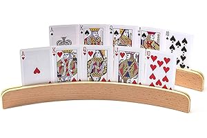 TERJBG 2 Stück Kartenhalter Kinder, 33 cm Kartenhalter Holz, Spielkartenhalter, Kartenhalter Kinder Spielkarten, Kartenständer Spielkarten Aufbewahru