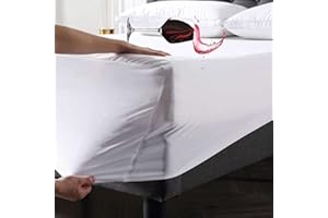 DEEP SLEEP FEEL GOOD WITH US 100% Waterproof Mattress Protector Single Bed - Single Bed Waterproof Mattress Protector 30 cm Deep Fitted Skirt Anti Bed Wet Sheet Mattress Cover Terry Top - Non Noisy & Breathable