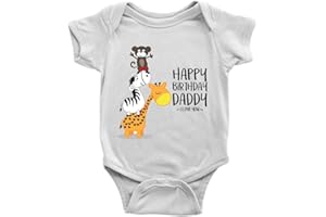 KICKASS TEES Animals Happy Birthday Daddy Babygrow Present Gift for Dad Love You