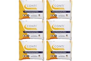 VERNACARE Conti Standard - Patient Cleansing Dry Wipes, Every Day Universal Use Cleaning Cloths, Wipe Size 26cm x 20cm, 100 Wipes Per Pack - 6 Pack