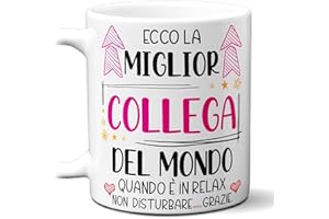 STAMPATEK Tazza Regalo Miglior Collega di lavoro, Idea Regalo compleanno donna, Tazza Miglior Collega del Mondo in Relax - MUG171