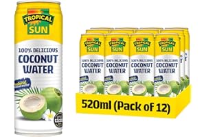 Tropical Sun 100% Delicious Coconut Water for Instant Refreshment – 520 millilitres (Pack of 12) – Free from Artificial additives