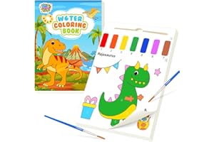 PIEKIDSFUN Water Painting Books for Kids, Water Colouring Books for Children, Watercolour Paint Set for Kids, Painting Colouring Book Sets Birthday party Gifts-Dinosaurs