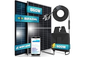 SUNNIVA Balkonkraftwerk 860/600W BIFACIAL, BENY 600W Wechselrichter, 2x430W Solarmodule, Wifi, mit 5m Anschlusskabel, Photovoltaikanlage, Mini-PV Anlage genehmigungsfrei, Solarpanel