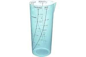 LILY COOK - KP50111 Verre Doseur Transparent avec Bec Verseur - Conçu pour la Cuisine - Pratique et Facile à Utiliser - Dimensions 8,5 x 8 x 16,2 cm - Couleur Aléatoire