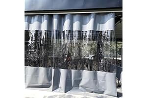 Jolan Durchsichtige Außenplanenvorhänge,Mit Ösen,Pergola Terrasse Pavillon Veranda Carport wasserdichte Transparente Plane Seitenteile,Wetterfest Trennwand Vorhänge,Anpassbar,W×H-2.5×6m(8.2 * 19.7ft)