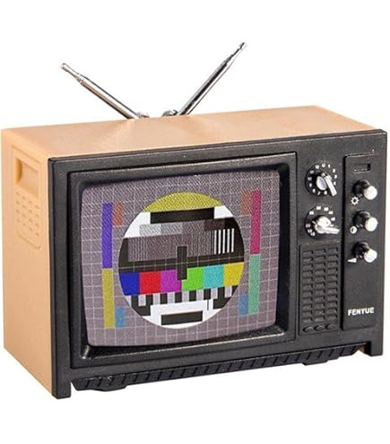 Melody Jane Puppenhaus-TV Schwarz – Miniatur 1:24 Maßstab, Kunstharz, Ca. 4,5x5 Cm