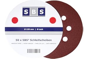 SHINA 50 Stück | SBS® Schleifscheiben | ø 125 mm | 8 Loch | Korn 80 | für Exzenter-Schleifer