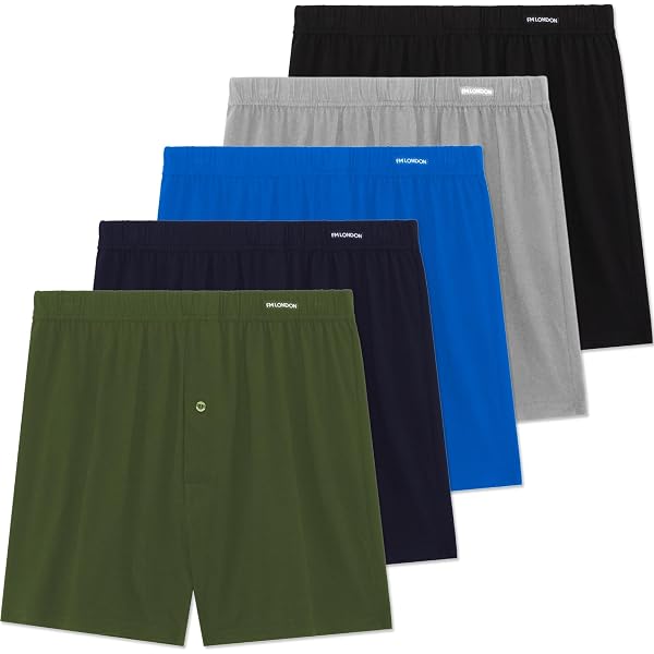 Boxers Homme Coton - Lot De 6 - 100% Coton Doux - Coupe Rétro Confortable - Tailles M à XXL