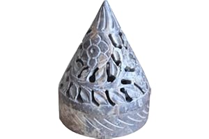 Bitto Räucherkegelhalter & Windlicht Pyramide, Räucherkerzenhalter, aus Softstone, H: 10,5 cm, Ø ca 7 cm
