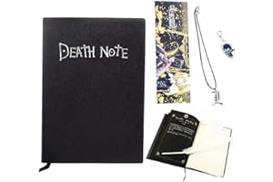 HONMY Death Note Notizbuch mit Federstift, L-förmige Halskette und Schlüsselanhänger, modisches Anime-Thema, Cosplay-Notizbuch, tolles Geschenk für Cosplay-Liebhaber, kann als Tagebuch und Notizbuch