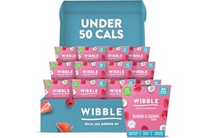Wibble Jelly Pots, Berry Variety Box, Real Fruit Juices, Plant Based, Low Calorie, Nothing Artificial, 6 x Strawberry & Vanilla Flavour 150g, 6 x Raspberry & Coconut Flavour 150g, Sweets, Vegan Jelly