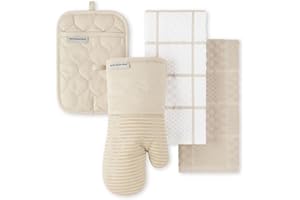 KitchenAid Onion Quilt KT OM PH Küchentuch, Ofenhandschuh und Topflappen-Set, Milchshake