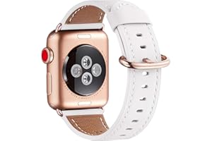 WFEAGL Leather Strap for Men and Women, Compatible with Apple Watch Straps 38/40/41/42/44/45/46/49 mm, Replacement Strap, Compatible with iWatch Series 9/8/7/6/5/4/3/2/1, SE (Rose Gold)