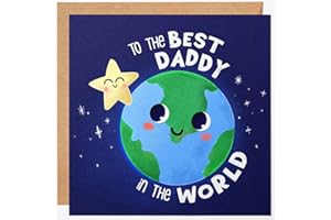 LOVOBIRD Fathers Day Card from Daughter or Son - Dad Birthday Card for Daddy with cute Star - To the Best Dad in the World