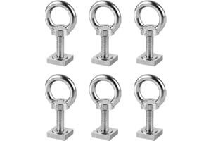 EFUTURETIME 6 X Adattatori per Scanalature a T M8-30mm, Dadi per Scanalature a T in Acciaio Inox 2x2x0,5cm Rondelle per Portapacchi, Portapacchi e Box da Tetto Compatibili con Thule, M8-Dado Ad Anello