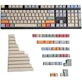 Catekro XDA PBT Tastenkappen Set – 139 Tasten, Abgerundet, Gelb, Für Mechanische Tastaturen (61% Bis 108 Tasten)