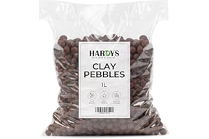 Hardys Clay Pebbles, LECA Balls for Plants - Multipurpose Growing Medium for Hydroponics, Orchids, Container Plants & Garden Beds - Enhances Soil/Compost Drainage & Aeration (1L)
