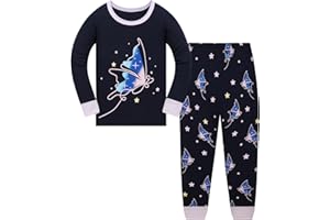 LANGUBABY Kinder Mädchen Schlafanzüge Einhorn Langarm 100% Baumwolle Nachtwäsche Winter Weihnachten Pyjama Set Größe 92-152, 1-12 Jahre