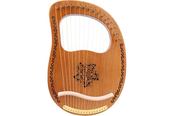 RiToEasysports 16 Cordes Mini Harpe Acajou Lyre avec de Marteau de réglage pour Adultes Enfants