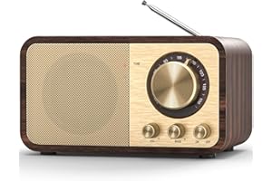 PADWA LIFESTYLE Radio Retro Nostalgiczne z Bluetooth/TF - Bateria 2000 mAh, Głośnik Basowy 5W, AUX/USB, Dla Kuchni/Sypialni/Biura