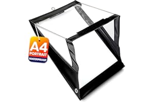 VOLILA Porte-bloc Étanche - (33,6 x 25,6 cm) Porte-bloc Étanche A4 avec Écran Transparent en PVC - Porte-bloc Noir avec Couverture pour Protéger les Documents de la Pluie et des Particules de Poussière