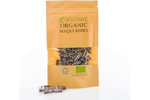 VEGISHAKE Organic Maqui Berry HPMC Capsules Antioxidant Super Fruit Berries Vegan Halal Kosher (60 Capsules)