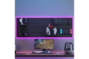 XICEN Versatile Pegboard Kit, Wall Organizer with 4 Plastic Panels (29 * 41CM) and 19 Accessories, Effortlessly Organize Home, Office, And Gaming Setup With Customizable Hanging Solutions (White)