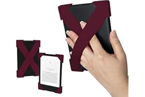 Sangle Strapsicle pour Kindle & Kobo – Compatible Kindle/Paperwhite (6”) Gen 7–10, Kobo 6” – Lot de 2 poignées légères – Taille M – Rouge vin Chaud