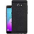 HELLO ZONE Exclusive Dotted Matte Finish Soft Rubberised Back Case Cover for Samsung Galaxy A5 2016 - Black