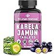 Tri - Origin Ayurveda Karela & Jamun 1000mg Herbal Mix | Ayurvedic Supplements to Support Healthy Blood Sugar & Glucose Levels | Potent Natural Ingredient Blend (120 count (Pack of 1))