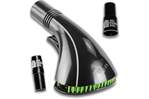 ALL PARTS ETC. Vacuum Pet Hair Attachment, 1.25” Brush for Dog Deshedding, Pet Grooming & Massage Tool, Compatible with Shop-Vac, Hoover, Shark, Miele, Bissell and More – 2 Adapters 1-3/8" & 1-1/2"