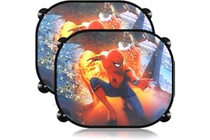 AWOUSUE 2 Pezzi Spiderma Tendine Parasole Auto Bambini, Spiderma Endine Parasole Auto Bambini, Visiera Parasole Universale Per Auto, Tendine Parasole Auto Bambini Con Spiderma Motivi