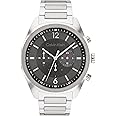 CALVIN KLEIN Ck Force Qtz Fashion Chrono Grey Round Dial Men's Watch|Stainless Steel Material|Silver Color Band - 25200264